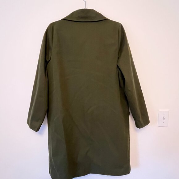 Cream & Rouge Classic Olive Green Winter Trench Coat - Picture 4 of 8